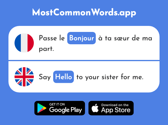 Bonjour - Hello (Le 1972 Mot Le Plus Commun En English)