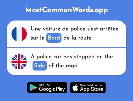 Bord - Edge, side (Le 991 Mot Le Plus Commun En English)