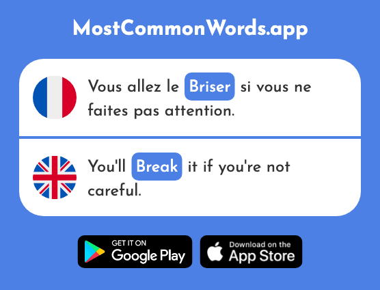 Briser - Break (Le 1920 Mot Le Plus Commun En English)