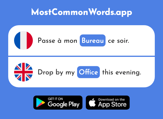 Bureau - Office, desk (Le 273 Mot Le Plus Commun En English)