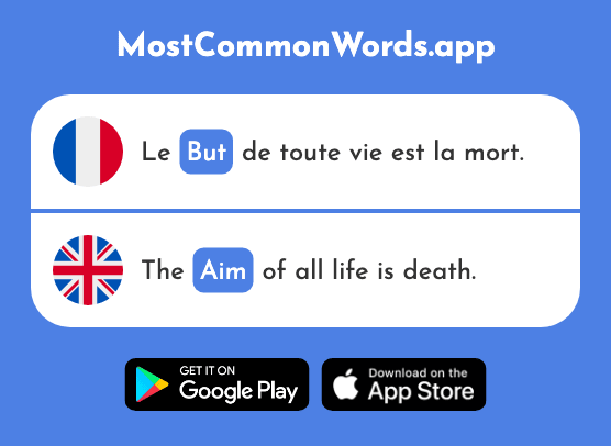 But - Goal, aim, objective, purpose (Le 441 Mot Le Plus Commun En English)