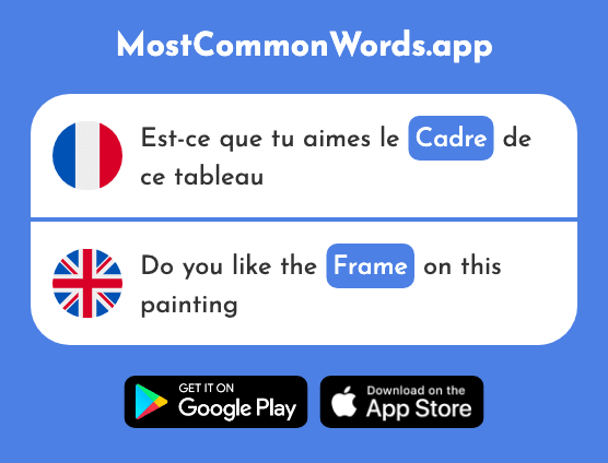 Cadre - Frame, executive (Le 483 Mot Le Plus Commun En English)