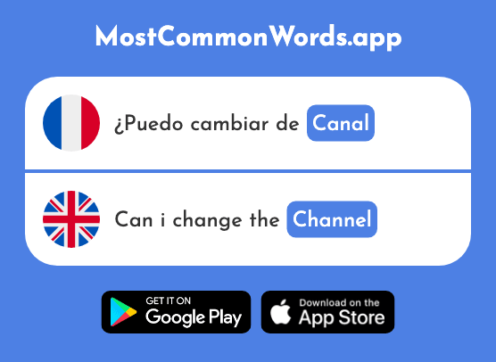 Canal - Canal, channel (Le 1919 Mot Le Plus Commun En English)