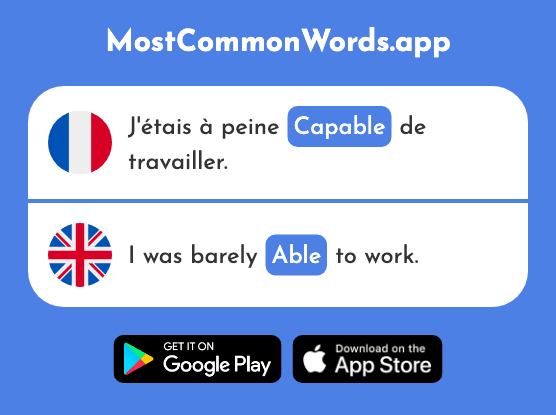 Capable - Able, capable (Le 610 Mot Le Plus Commun En English)