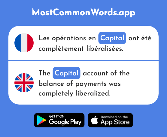 Capital - Major, chief, principal, capital, assets (Le 879 Mot Le Plus Commun En English)