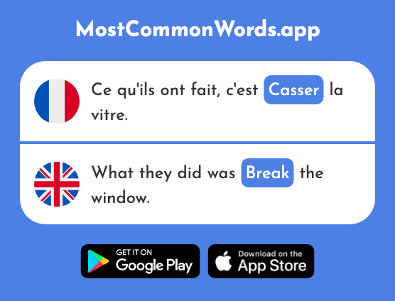 Casser - Break (Le 2185 Mot Le Plus Commun En English)
