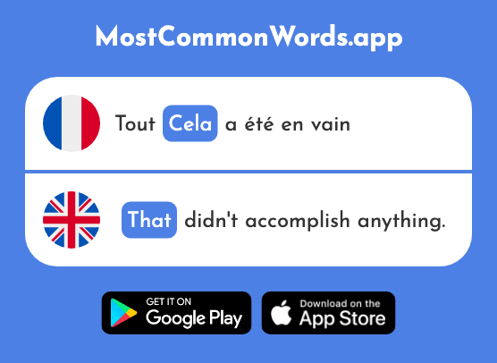 Cela - That, it (Le 54 Mot Le Plus Commun En English)