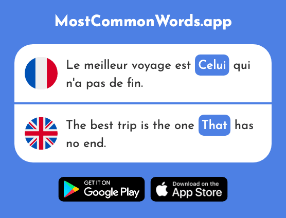Celui - That, the one, he, him (Le 45 Mot Le Plus Commun En English)