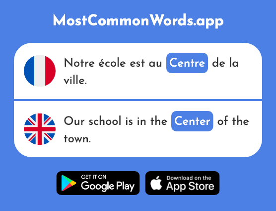 Centre - Center (Le 491 Mot Le Plus Commun En English)