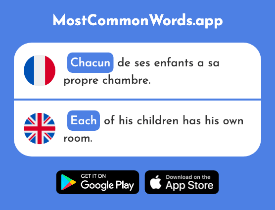 Chacun - Each (Le 323 Mot Le Plus Commun En English)