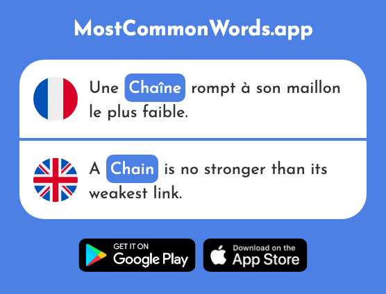 Chaîne - Chain, channel (Le 1159 Mot Le Plus Commun En English)