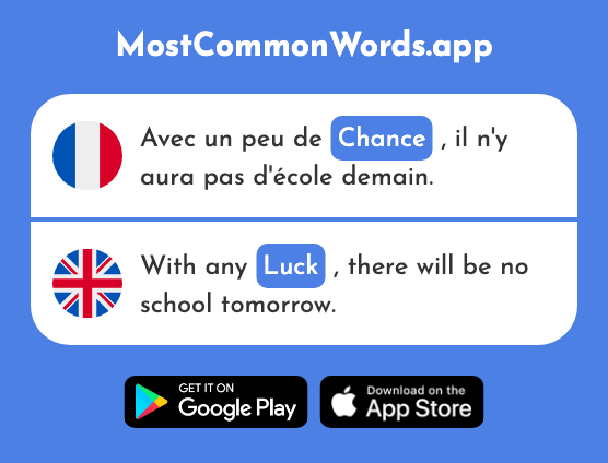 Chance - Luck, chance (Le 438 Mot Le Plus Commun En English)