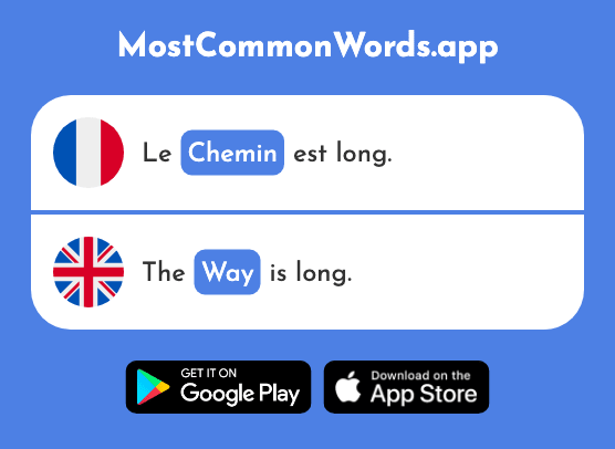 Chemin - Path, way (Le 859 Mot Le Plus Commun En English)