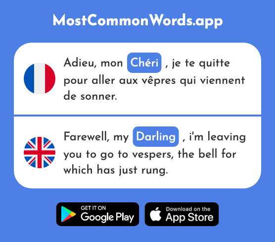 Chéri - Darling, love, dear (Le 2880 Mot Le Plus Commun En English)