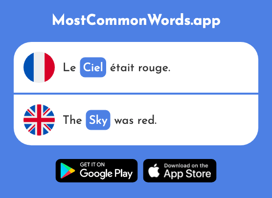 Ciel - Sky (Le 1538 Mot Le Plus Commun En English)