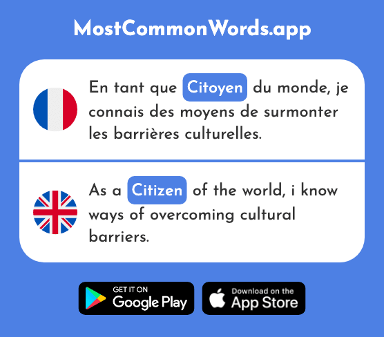Citoyen - Citizen (Le 1081 Mot Le Plus Commun En English)