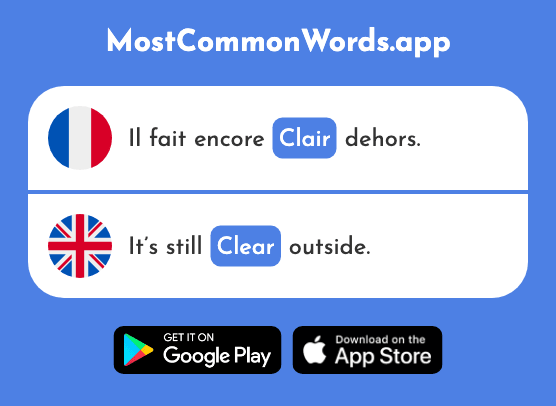 Clair - Clear (Le 335 Mot Le Plus Commun En English)