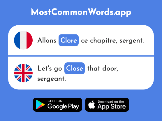 Clore - Close (Le 1823 Mot Le Plus Commun En English)