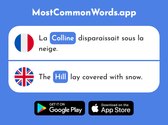 Colline - Hill (Le 2937 Mot Le Plus Commun En English)