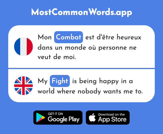 Combat - Fight, combat (Le 1062 Mot Le Plus Commun En English)