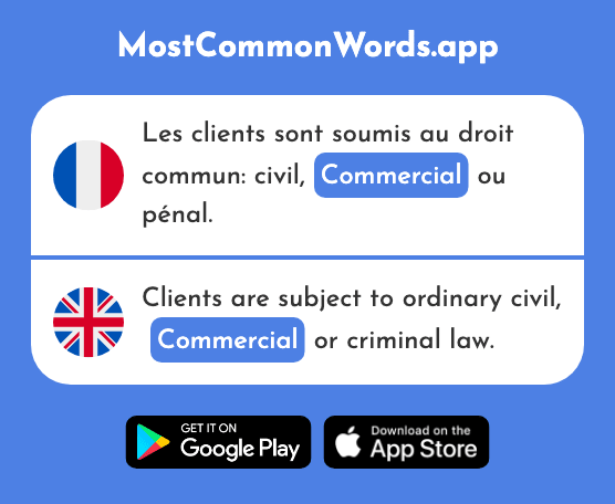 Commercial - Commercial (Le 908 Mot Le Plus Commun En English)