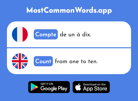 Compte - Account, count (Le 254 Mot Le Plus Commun En English)