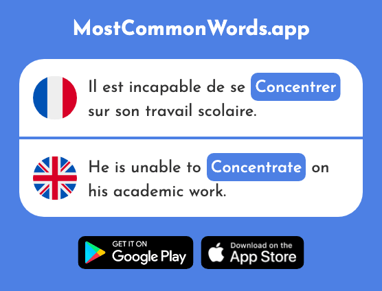 Concentrer - Concentrate (Le 856 Mot Le Plus Commun En English)