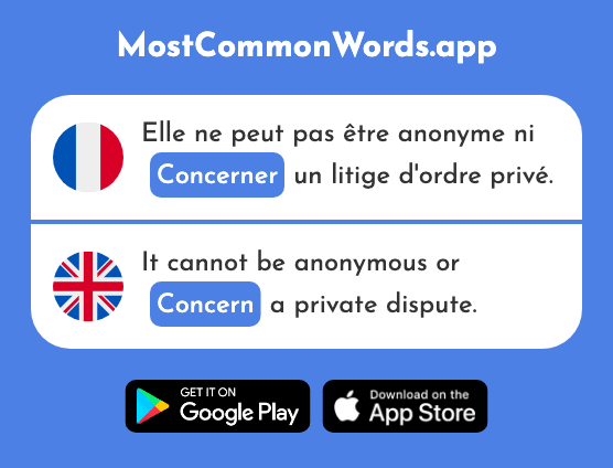 Concerner - Concern (Le 324 Mot Le Plus Commun En English)