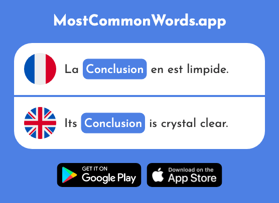 Conclusion - Conclusion (Le 1215 Mot Le Plus Commun En English)