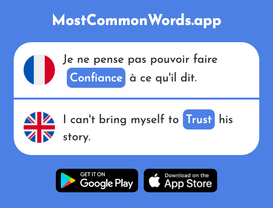 Confiance - Confidence, trust (Le 435 Mot Le Plus Commun En English)
