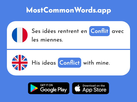 Conflit - Conflict (Le 864 Mot Le Plus Commun En English)