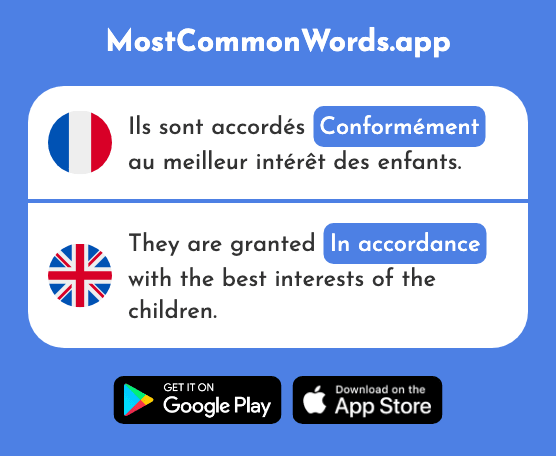 Conformément - In accordance (Le 2189 Mot Le Plus Commun En English)