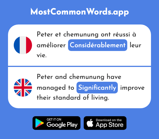 Considérablement - Considerably, significantly, extensively (Le 2915 Mot Le Plus Commun En English)