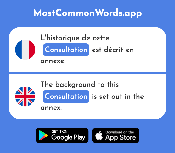 Consultation - Consultation (Le 1969 Mot Le Plus Commun En English)