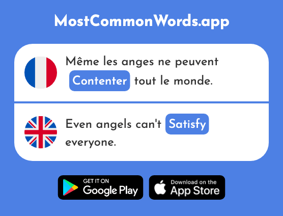 Contenter - Satisfy, please (Le 1078 Mot Le Plus Commun En English)