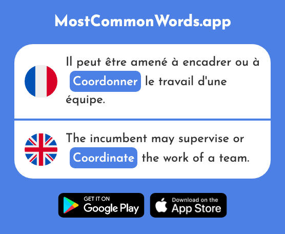 Coordonner - Coordinate (Le 2852 Mot Le Plus Commun En English)