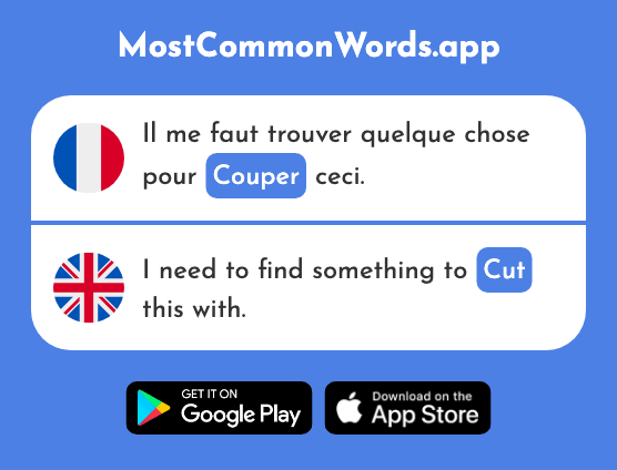 Couper - Cut (Le 811 Mot Le Plus Commun En English)