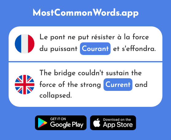 Courant - Current (Le 314 Mot Le Plus Commun En English)