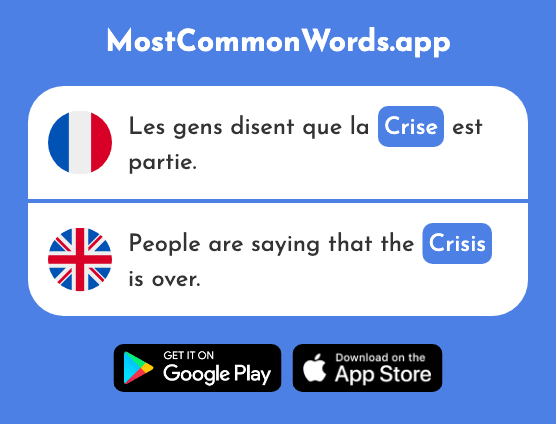 Crise - Crisis (Le 765 Mot Le Plus Commun En English)