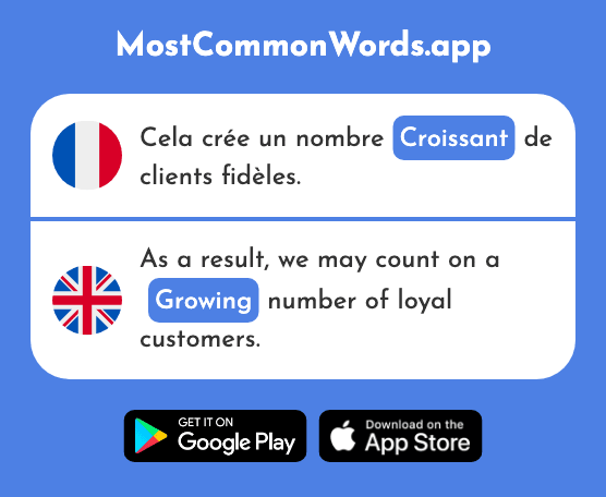 Croissant - Growing, crescent, crescent-shape (Le 2069 Mot Le Plus Commun En English)