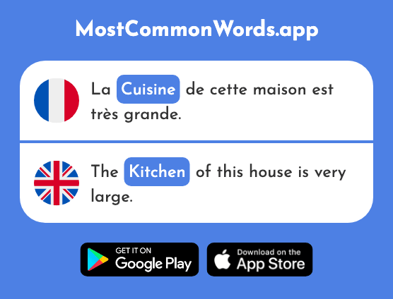 Cuisine - Cooking, kitchen (Le 2618 Mot Le Plus Commun En English)