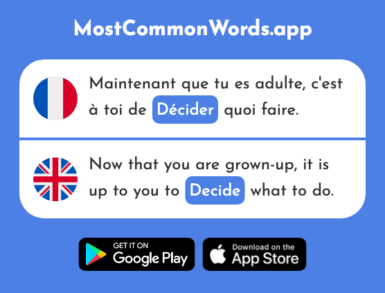Décider - Decide (Le 165 Mot Le Plus Commun En English)