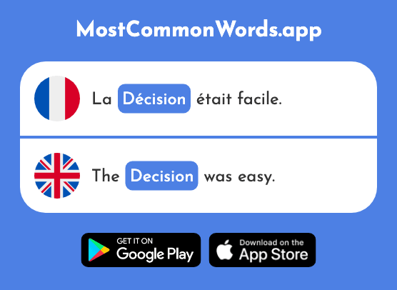 Décision - Decision (Le 370 Mot Le Plus Commun En English)