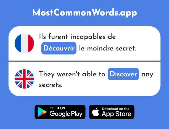 Découvrir - Discover (Le 681 Mot Le Plus Commun En English)