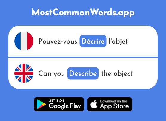 Décrire - Describe (Le 1176 Mot Le Plus Commun En English)