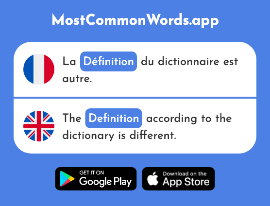 Définition - Definition (Le 1587 Mot Le Plus Commun En English)