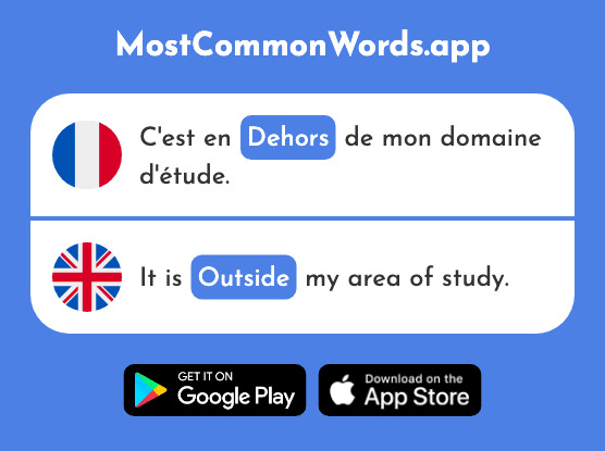 Dehors - Outside (Le 1217 Mot Le Plus Commun En English)