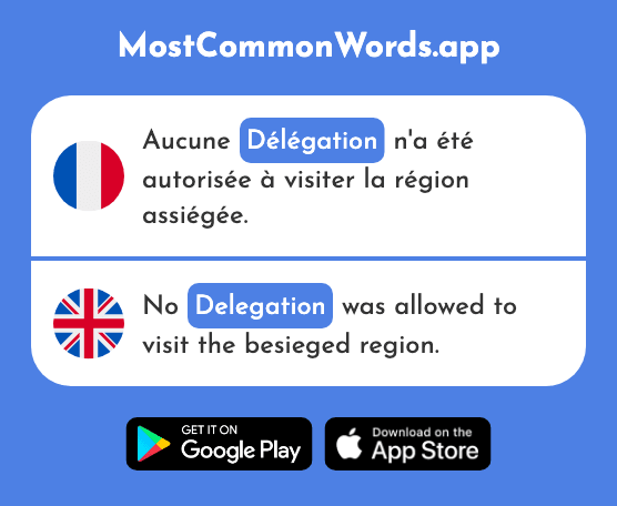 Délégation - Delegation (Le 2441 Mot Le Plus Commun En English)