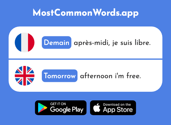 Demain - Tomorrow (Le 871 Mot Le Plus Commun En English)