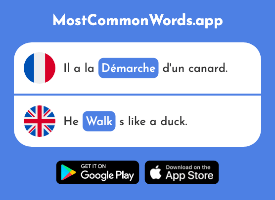 Démarche - Walk, process (Le 1638 Mot Le Plus Commun En English)